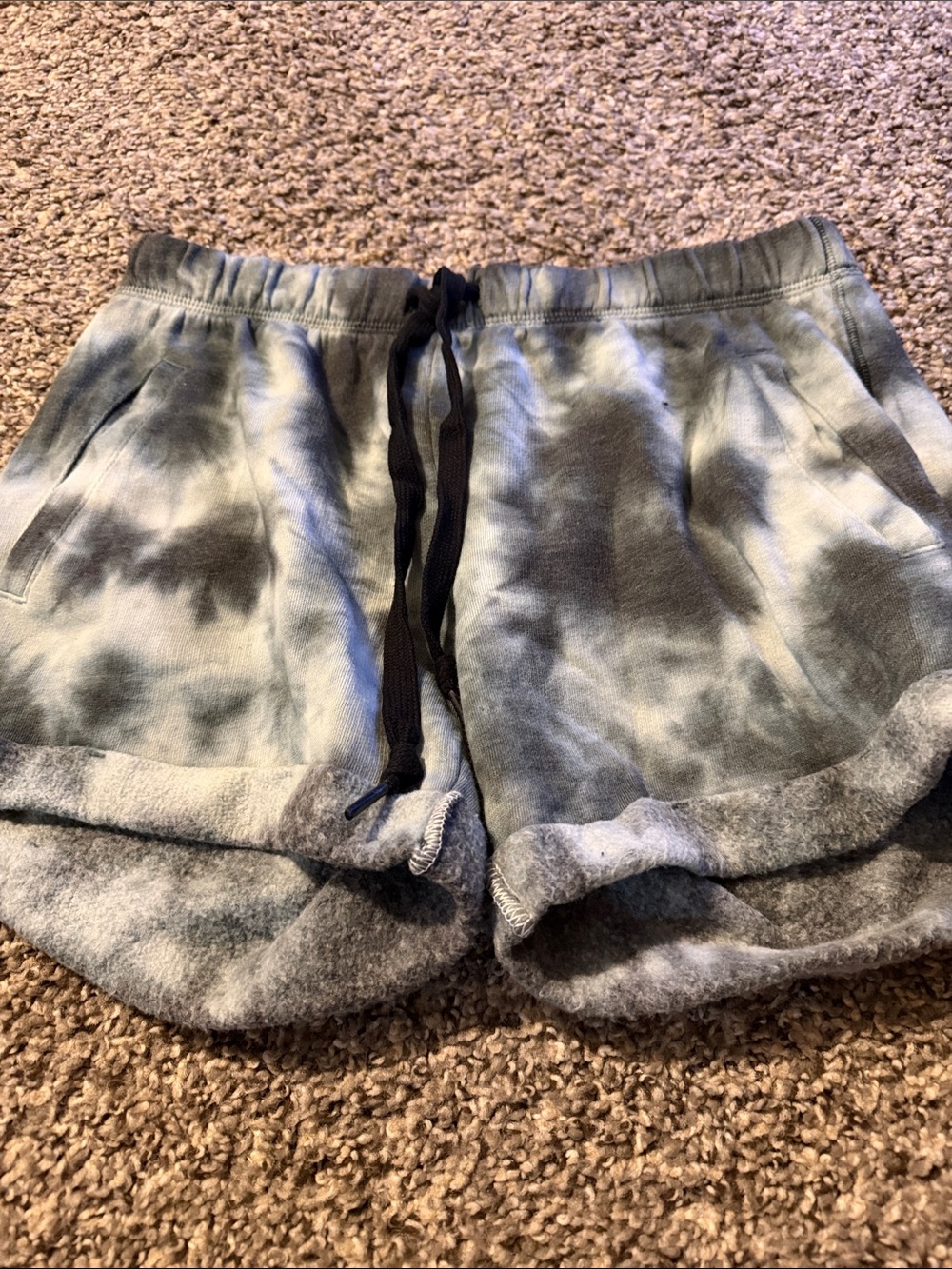 PINK Victoria's Secret Tie-Dye Grey & Black Athletic Shorts